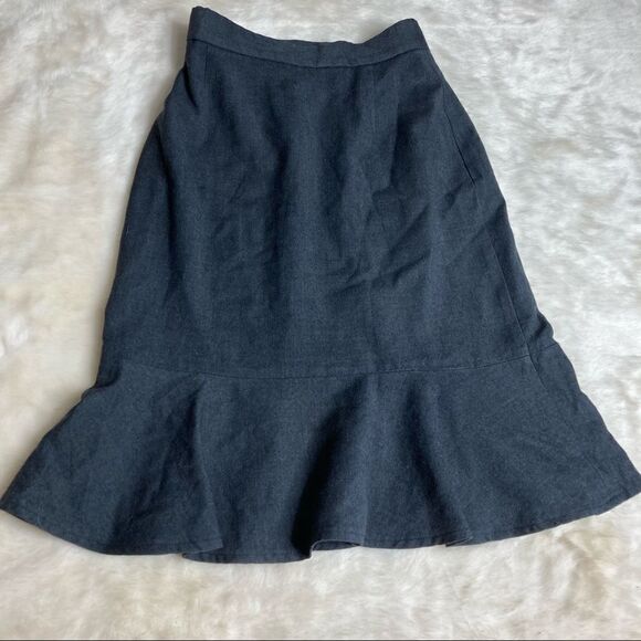 HOLT RENFREW CANADA Wool Ruffle Hem‎ Midi Skirt XS - Picture 6 of 6